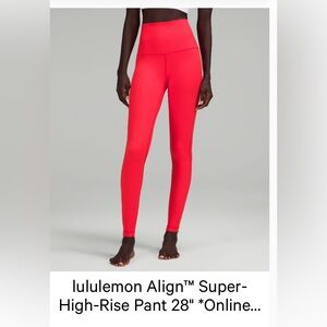 lululemon athletica Red High-Rise Pants size 10